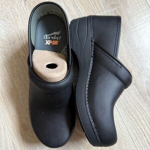 Dansko Black Leather Mules